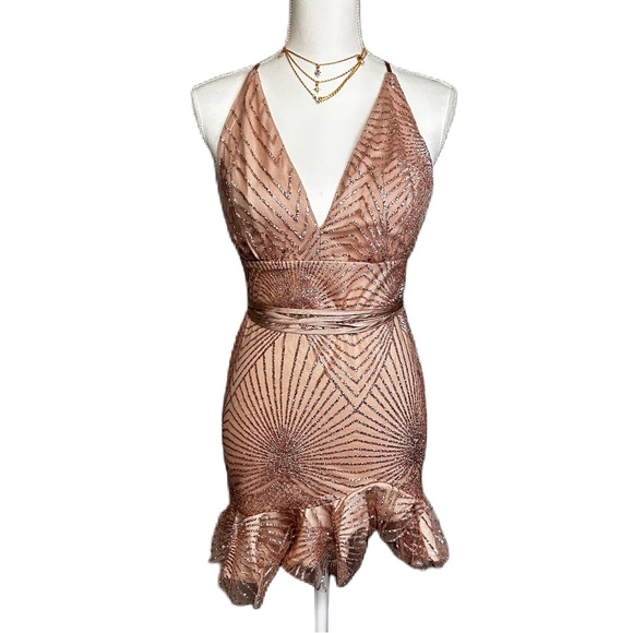 Hello Molly Dresses & Skirts - Hello Molly Sparkly Ruffle Mini Dress Size 4 Small Strappy Glitter Fairy Swiftie